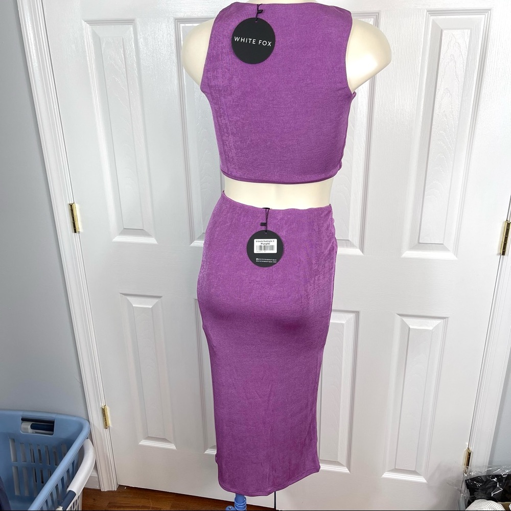 WHITE FOX BOUTIQUE So Romantic Drawstring Set PURPLE 2 piece stretchy M … - Picture 7 of 12